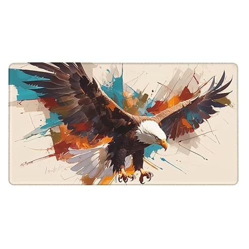 Adler Mousepad 800x400X0.3MM XXL Mauspad Kunst Schreibtisch unterlage mit Vernähte Kanten - rutschfeste Gummibasis - Wasserdicht Mouse Pad für Desk Deko Aesthetic, Weihnachten Geschenke für Frauen von Dxoaoocc