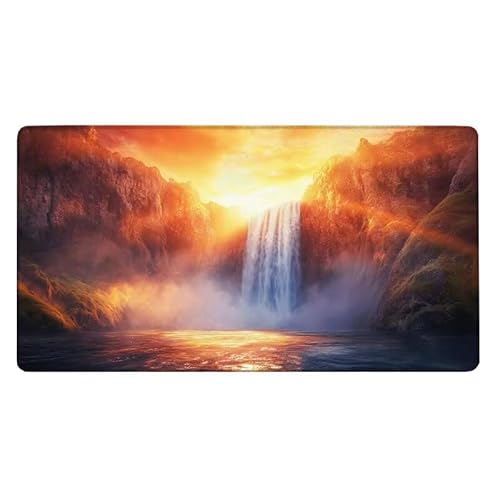 Fallen Mousepad 800x300X0.3MM XXL Mauspad Wald Schreibtisch unterlage mit Vernähte Kanten - rutschfeste Gummibasis - Wasserdicht Mouse Pad für Desk Deko Aesthetic, Weihnachten Geschenke für Frauen von Dxoaoocc