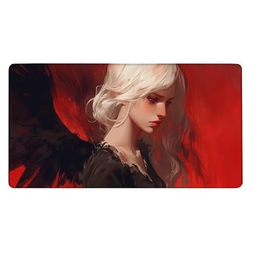 Flügel Mousepad 1600x800X0.3MM XXL Mauspad Engel Schreibtisch unterlage mit Vernähte Kanten - rutschfeste Gummibasis - Wasserdicht Mouse Pad für Desk Deko Aesthetic, Weihnachten Geschenke für Frauen von Dxoaoocc