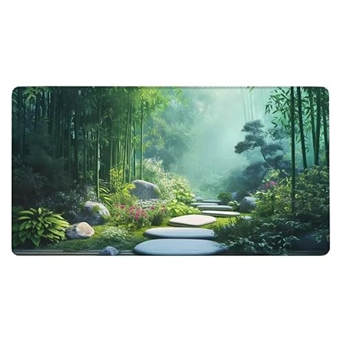 Gaming Mauspad, Mousepad Bambuswald Mauspad Anlage Schreibtischunterlage mit rutschfeste Gummibasis, Erweiterter Groß XXL Mousepad Gaming Zubehör für Verbessert Präzision und Geschwindigkeit von Dxoaoocc