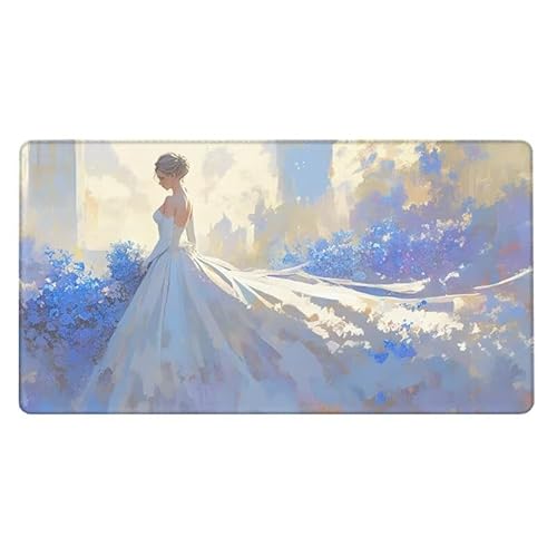 Gaming Mauspad, Mousepad Frau Mauspad Blume Schreibtischunterlage mit rutschfeste Gummibasis, Erweiterter Groß XXL Mousepad Gaming Computer Zubehör für Verbessert Präzision und Geschwindigkeit von Dxoaoocc