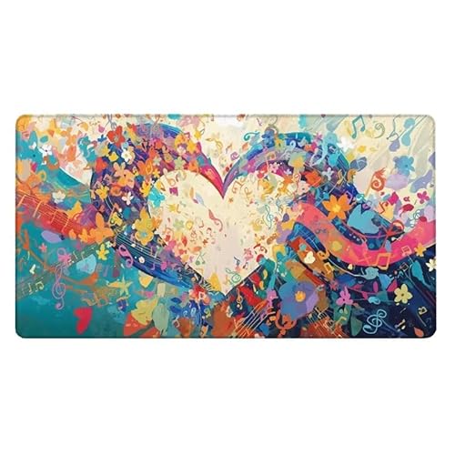 Gaming Mauspad, Mousepad Liebe Mauspad Farbe Schreibtischunterlage mit rutschfeste Gummibasis, Erweiterter Groß XXL Mousepad Gaming Computer Zubehör für Verbessert Präzision und Geschwindigkeit von Dxoaoocc