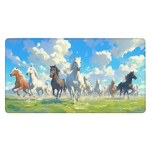 Gaming Mauspad, Mousepad Pferd Mauspad Cao Yan Schreibtischunterlage mit rutschfeste Gummibasis, Erweiterter Groß XXL Mousepad Gaming Computer Zubehör für Verbessert Präzision und Geschwindigkeit von Dxoaoocc