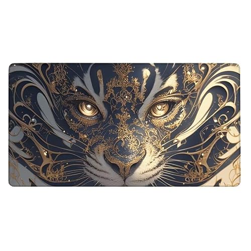 Gaming Mauspad, Mousepad Tiger Mauspad Maske Schreibtischunterlage mit rutschfeste Gummibasis, Erweiterter Groß XXL Mousepad Gaming Computer Zubehör für Verbessert Präzision und Geschwindigkeit von Dxoaoocc