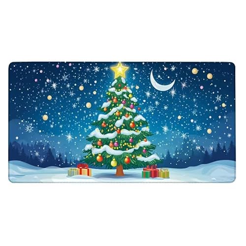 Gaming Mauspad, Mousepad Weihnachtsbaum Mauspad Geschenk Schreibtischunterlage mit rutschfeste Gummibasis, Erweiterter Groß XXL Mousepad Gaming Zubehör für Verbessert Präzision und Geschwindigkeit von Dxoaoocc