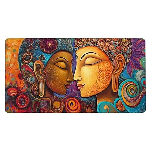 Gaming Mauspad, Mousepad Zen Mauspad Kunst Schreibtischunterlage mit rutschfeste Gummibasis, Erweiterter Groß XXL Mousepad Gaming Computer Zubehör für Verbessert Präzision und Geschwindigkeit von Dxoaoocc