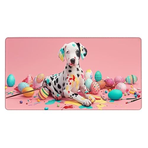 Hund Mousepad 700x300X0.3MM XXL Mauspad Kunst Schreibtisch unterlage mit Vernähte Kanten - rutschfeste Gummibasis - Wasserdicht Mouse Pad für Desk Deko, Weihnachten Geschenke für Frauen -9014 von Dxoaoocc