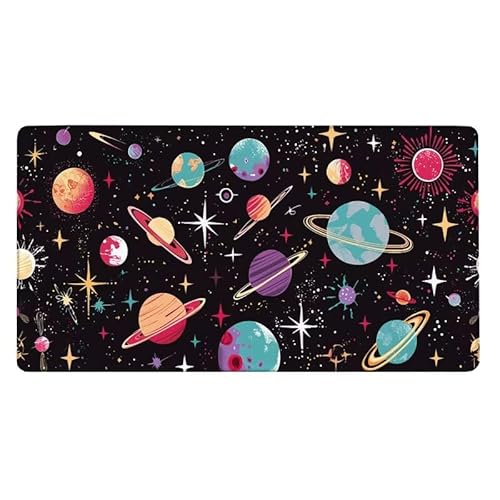 Planet Mousepad 800x300X0.3MM XXL Mauspad Fantasie Schreibtisch unterlage mit Vernähte Kanten - rutschfeste Gummibasis - Wasserdicht Mouse Pad für Desk Deko, Weihnachten Geschenke für Frauen -7905 von Dxoaoocc