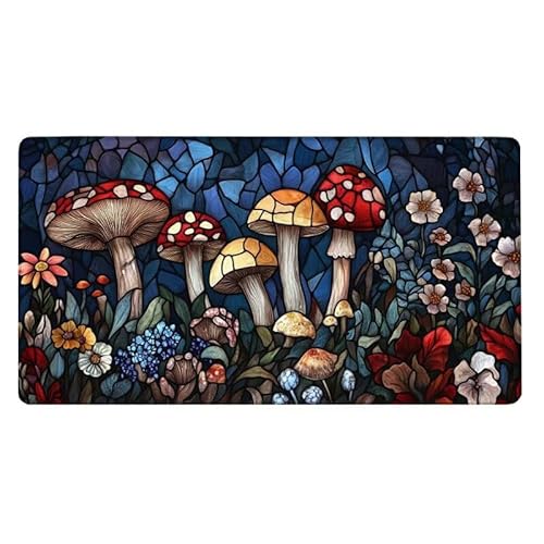 US-Aktien Mousepad 500x250X0.3MM XXL Mauspad Blume Schreibtisch unterlage mit Vernähte Kanten - rutschfeste Gummibasis - Wasserdicht Mouse Pad für Desk Deko, Weihnachten Geschenke für Frauen -7692 von Dxoaoocc