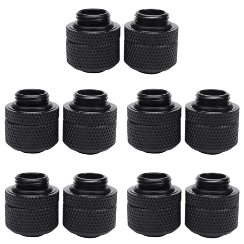 Dxoniislh 10 Stücke Wasser Kühlung Armaturen G1 / 4 Außen Gewinde Pagode für 9,5X12,7 mm Weich Computer Kühl System Stecker Schwarz von Dxoniislh