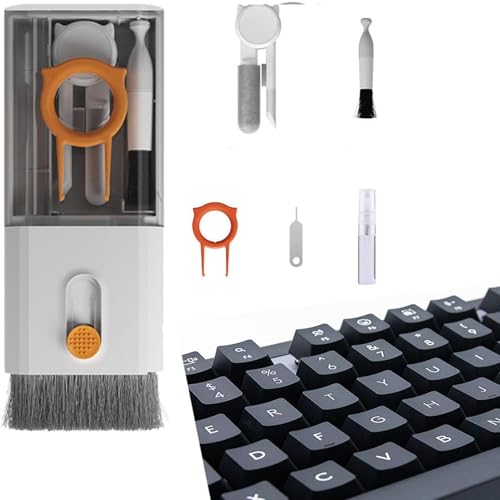 Dymeist 10 in 1 Tastatur-Reinigungsbürsten-Set, Tastatur-Reinigungsbürste mit Reinigungsstift, Tastenkappen-Extraktor für Handys, Tablets, Laptops, Kameras, Kopfhörer von Dymeist