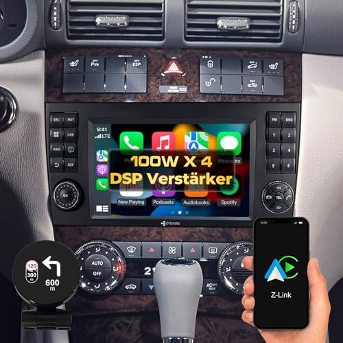 DYNAVIN Android Autoradio Navi für Mercedes C-Klasse W203 CL203; 7 Zoll OEM Radio mit Wireless Carplay und Android Auto | Head-up Display | Inkl. DAB+; D9-MBC Premium Flex von Dynavin