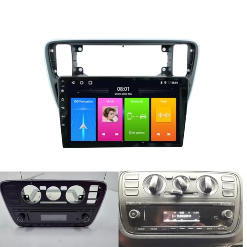 Dynavsal 9 Zoll Bildschirm Android Autoradio für Seat MII/Skoda Citigo E-Citigo/VW UP! e-up!/Seat MII/e-MII/Seat Ibiza IV 4 Sportcoupe 6J 6J1 6J5 6P1 6P5 3-Door von Dynavsal