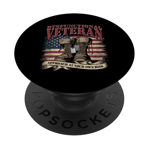 Dysfunktionaler Veteran PopSockets Klebender PopGrip von Dysfunctional Veteran Gifts for Men