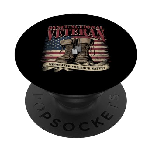 Dysfunktionaler Veteran PopSockets Klebender PopGrip von Dysfunctional Veteran Gifts for Men