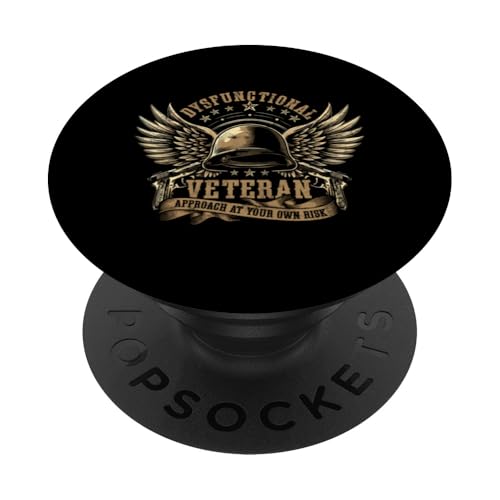 Dysfunktionaler Veteran PopSockets Klebender PopGrip von Dysfunctional Veteran Gifts for Men