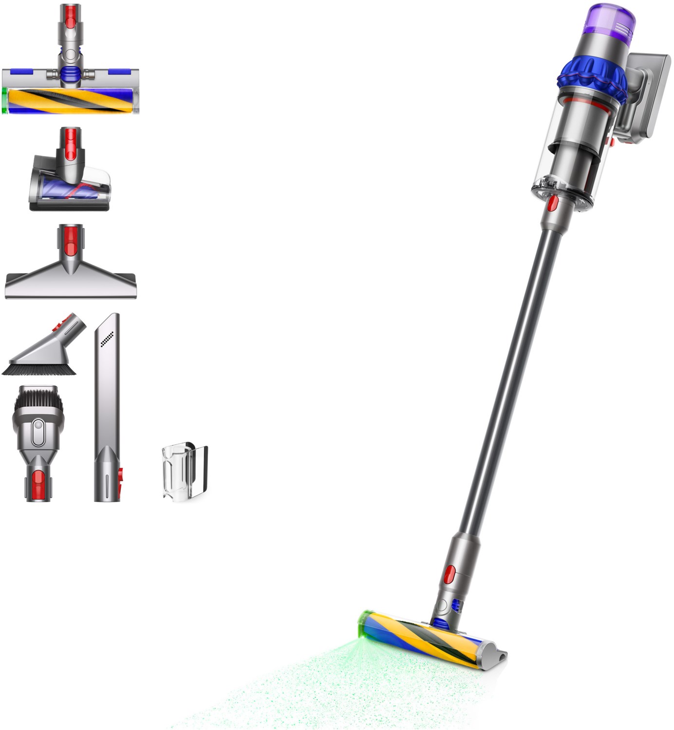 V15 Detect Fluffy Akku-Stielstaubsauger blau/nickel von Dyson