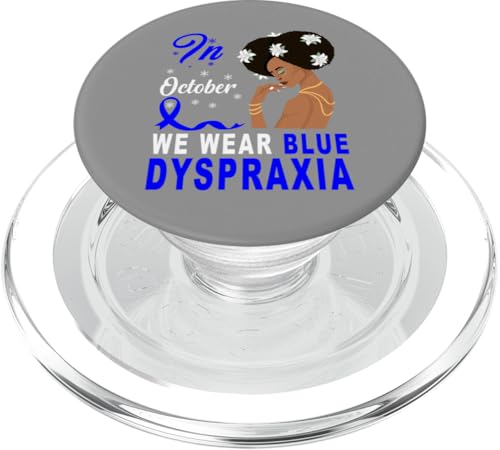 Dyspraxie Bewusstsein blaues Band im Oktober afrikanische Frauen PopSockets PopGrip für MagSafe von Dyspraxia Awareness Products (Lwaka)