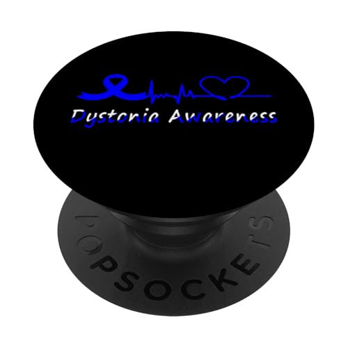 Dystonia Awareness Blue Ribbon Herzschlag Unterstützung Familie PopSockets Klebender PopGrip von Dystonia Awareness Products (Lwaka)