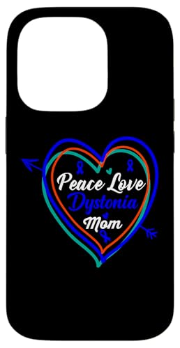 Hülle für iPhone 14 Pro Dystonia Awareness Peace Love Blue Ribbon Unterstützung für Mama und Mutter von Dystonia Awareness Products (Lwaka)