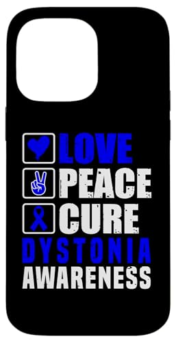 Hülle für iPhone 14 Pro Max Dystonia Awareness Blue Ribbon Love Peace Cure Support Zitat von Dystonia Awareness Products (Lwaka)