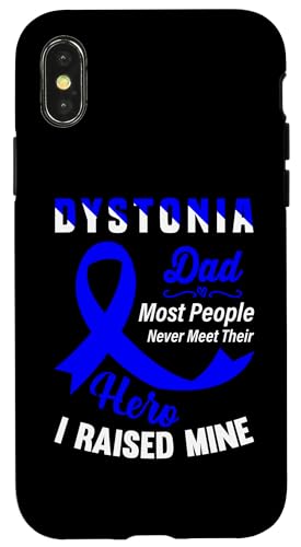 Hülle für iPhone X/XS Dystonia Awareness Dad Blue Ribbon Father Support Zitat von Dystonia Awareness Products (Lwaka)