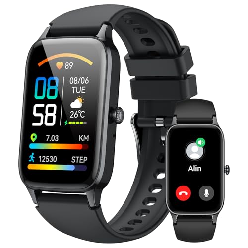 Smartwatch Herren Damen, 1,57"HD Fitnessuhr mit Telefonfunktion, FitnessTracker 110+ Sportmodi, Sportuhr mit SpO2, Herzfrequenz Schlafmonitor Schrittzähler, IP68 Wasserdicht Smart Band für Android iOS von Dyurwa