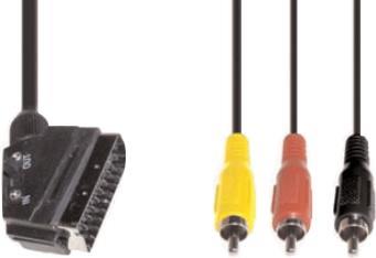 e+p VC 119 1.5m SCART (21-pin) 3 x RCA Schwarz Videokabel-Adapter (VC 119) von E+P