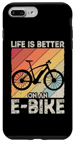 Hülle für iPhone 7 Plus/8 Plus DAS LEBEN IST BESSER AUF EINEM E-BIKE Elektrofahrrad Pendler von E-Bike Radfahren Enthusiast Cycler Design Kleidung