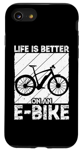 Hülle für iPhone SE (2020) / 7 / 8 DAS LEBEN IST BESSER MIT EINEM E-BIKE Elektrofahrrad Radler von E-Bike Radfahren Enthusiast Cycler Design Kleidung