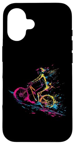 E-Bike Splash Art Elektrisches Fahhrad Radler E-Biker Frau Hülle für iPhone 16 von E-Fahrrad E-Bike Radler Radfahrer Geschenkidee