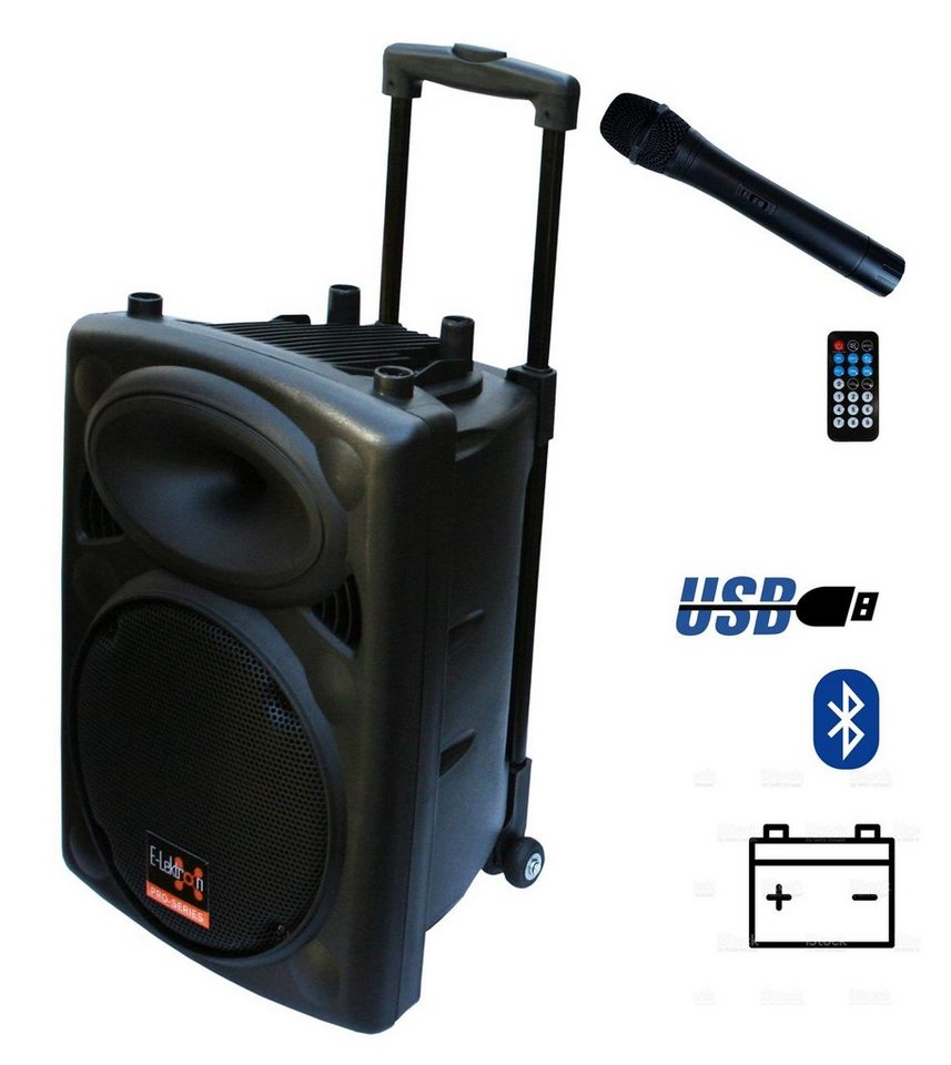 E-Lektron EL25-M mobile Soundanlage Party-Lautsprecher (Bluetooth, 250,0 W, Bluetooth 5.0 TWS, Talkover-Funktion, Funkmikrofon, Echo-Effekt) von E-Lektron