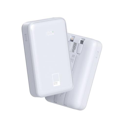 EARMAC PTPB-06 Powerbank 20000 mAh mit integriertem Kabel 3 in 1. Schnellladung 22,5 W grau von EARMAC