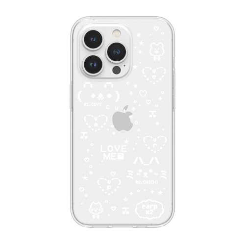 EARPEARP Transparente Schutzhülle für iPhone 15 Pro Max, Anti-Fingerabdruck-Punktmuster, stoßfest, niedlich, ausgefallene Charaktere, weiche TPU-Hülle (Emoji COVY Chichi-Weiß, iPhone 15 Pro Max) von EARPEARP