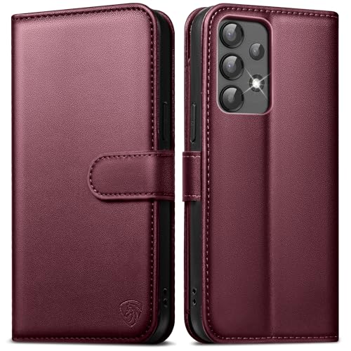 EASDNB Handyhülle für Samsung Galaxy A13 5G Hülle Wallet Premium Leder Klappbar für Samsung A13 4G Flip Case Magnet Kartenfach Standfunktion Tasche Schutzhülle für Galaxy A13 5G/4G/A04S,Weinrot von EASDNB