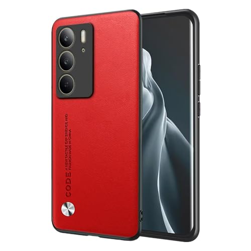 EASSGU Hülle für Realme C75 (4G) (6.72" Inches) Handyhülle im Business Stil mit PU Lederrückseite - Rot von EASSGU