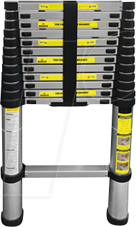 EAXUS 79710 - Teleskopleiter aus Alu, bis 3,8 m, max. 150 Kg von EAXUS