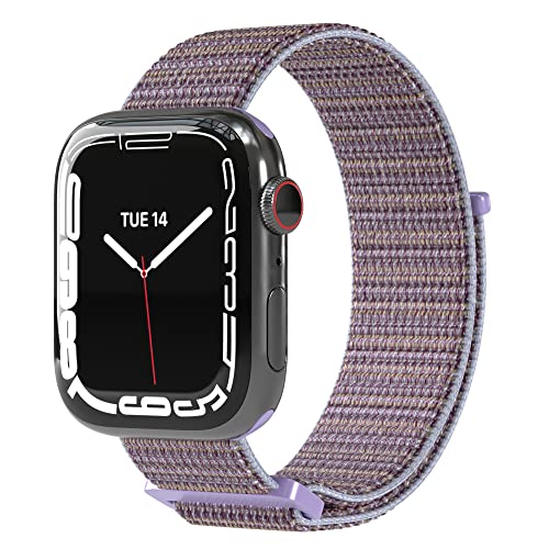 EAZY CASE Armband kompatibel mit Apple Watch 38mm 40mm 41mm verstellbares Ersatzarmband aus Nylon Sport Loop kompatibel mit Apple Watch Serie 9 8 7 6 5 4 3 2 1 SE für Damen und Herren Lila von EAZY CASE