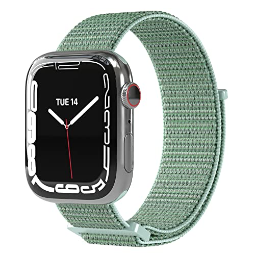 EAZY CASE Armband kompatibel mit Apple Watch 38mm 40mm 41mm verstellbares Ersatzarmband aus Nylon Sport Loop kompatibel mit Apple Watch Serie 9 8 7 6 5 4 3 2 1 SE für Damen und Herren Mint Grün von EAZY CASE