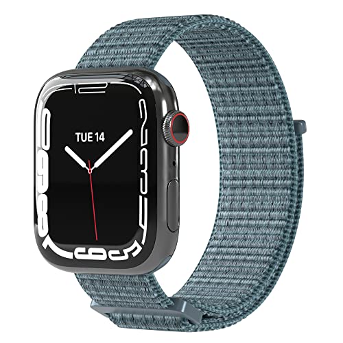 EAZY CASE Armband kompatibel mit Apple Watch 38mm 40mm 41mm verstellbares Ersatzarmband aus Nylon Sport Loop kompatibel mit Apple Watch Serie 9 8 7 6 5 4 3 2 1 SE für Damen und Herren Stahl Blau von EAZY CASE