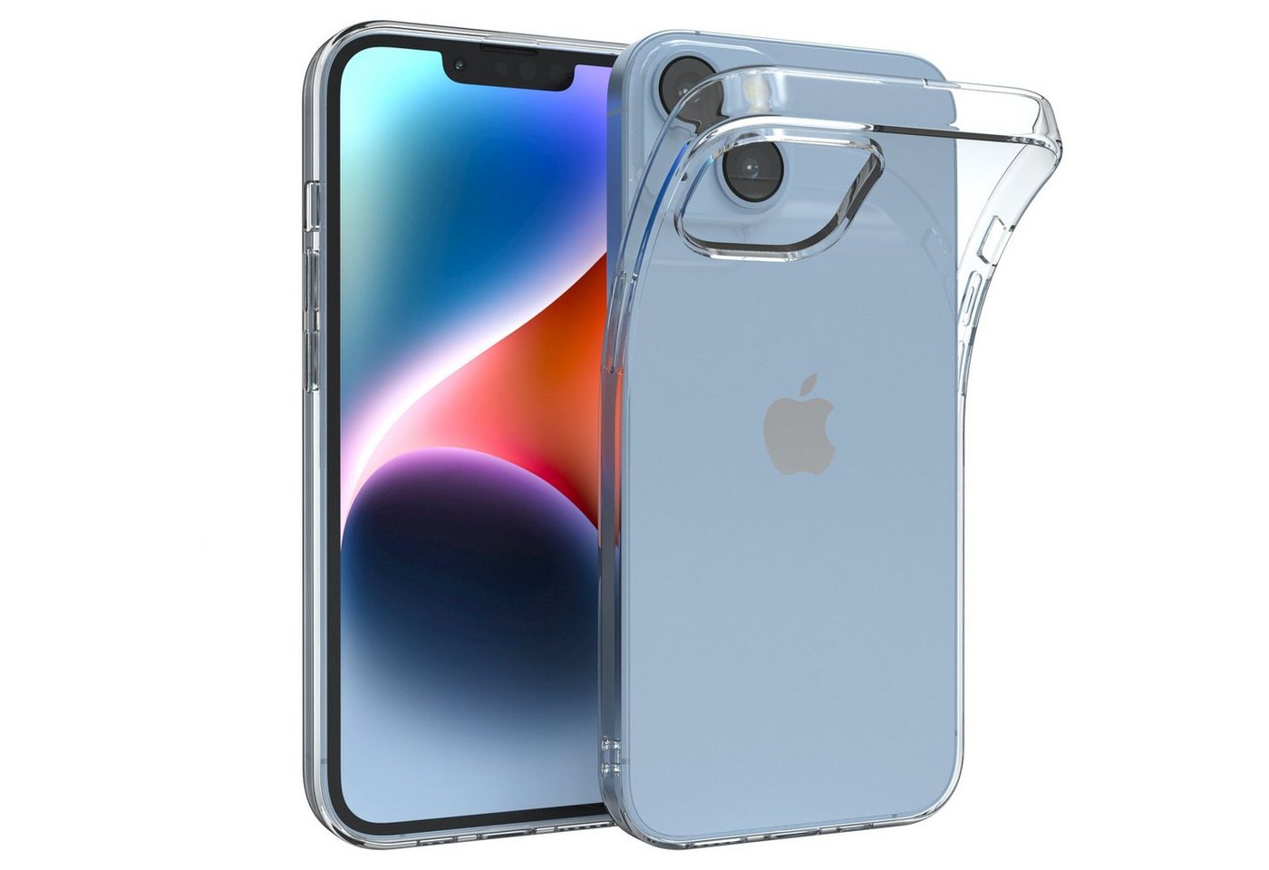 EAZY CASE Handyhülle Slimcover Clear für Apple iPhone 14 6,1 Zoll, durchsichtige Hülle Ultra Dünn Silikon Backcover TPU Telefonhülle Klar von EAZY CASE