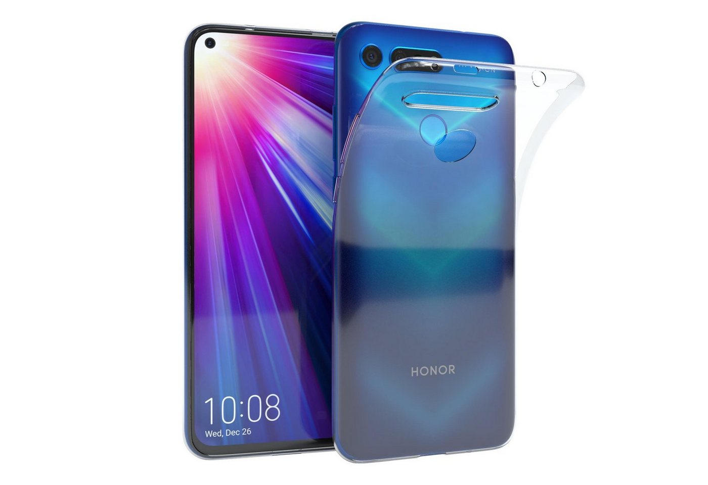 EAZY CASE Handyhülle Slimcover Clear für Honor VIEW20 6,4 Zoll, durchsichtige Hülle Ultra Dünn Silikon Backcover TPU Telefonhülle Klar von EAZY CASE