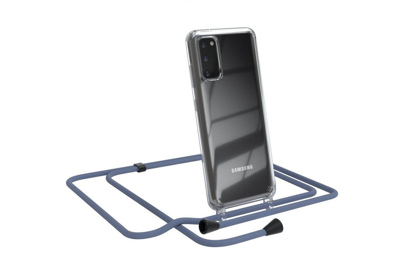 EAZY CASE Handykette Kette Clips Schwarz für Samsung Galaxy S20 / 5G 6,2 Zoll, Silikonhülle Transparent Handyhülle mit Kordel Kette zum Umhängen Blau EAZY CASE Handykette Kette Clips Schwarz für Samsung Galaxy S20 / 5G 6,2 Zoll, Silikonhülle Transparent Handyhülle mit Kordel Kette zum Umhängen Blau von EAZY CASE