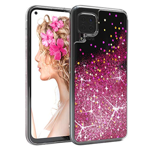 EAZY CASE Hülle kompatibel mit Huawei P40 Lite/Nova 7i Schutzhülle mit Flüssig-Glitzer, Handyhülle, Schutzhülle, Back Cover mit Glitter Flüssigkeit, TPU/Silikon, Transparent/Durchsichtig, Pink von EAZY CASE