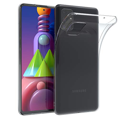 EAZY CASE Hülle kompatibel mit Samsung Galaxy M51 Schutzhülle Silikon, Ultra dünn, Slimcover, Handyhülle, Silikonhülle, Backcover, Durchsichtig, Klar Transparent von EAZY CASE