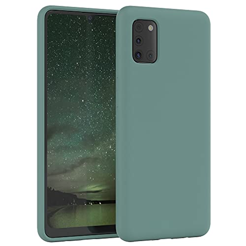 EAZY CASE Premium Silikon Handyhülle kompatibel mit Samsung Galaxy A31, Slimcover mit Kameraschutz und Innenfutter, Silikonhülle, Schutzhülle, Bumper, Handy Case, Hülle, Softcase, Nachtgrün, Grün von EAZY CASE