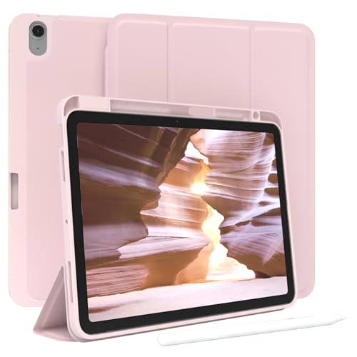 EAZY CASE - Schutzhülle mit Stifthalter für Apple iPad Air 6 Case 10,9 Zoll Hülle mit Stifthalterung Tablet Cover Touchpen Smartcase aufstellbar Klappcase Auto Sleep Wake Up Etui Rosa von EAZY CASE