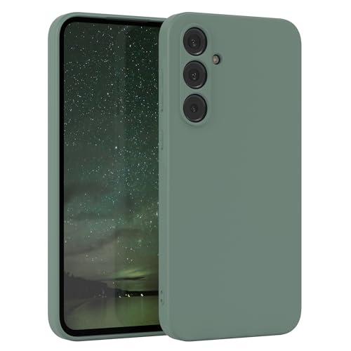 EAZY CASE - Silikonhülle für Samsung Galaxy A35 Hülle Silikon Case Grün weich stoßfeste Handyhülle Galaxy A35 Schutzhülle mit Kameraschutz Dünn Premium Schutz Cover TPU Phone Bumper in Dunkelgrün von EAZY CASE