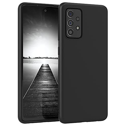 EAZY CASE - Silikonhülle für Samsung Galaxy A72 / A72 5G Hülle Silikon Case Schwarz stoßfeste Handyhülle Galaxy A72 / 5G Schutzhülle mit Kameraschutz Dünn Premium Schutz Cover TPU Bumper Schwarz Matt von EAZY CASE