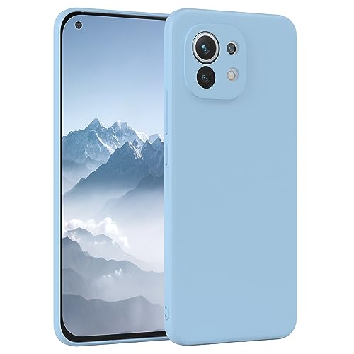 EAZY CASE - Silikonhülle für Xiaomi Mi 11 5G Hülle Silikon Case Blau weich stoßfeste Handyhülle Xiaomi Mi 11 5G Schutzhülle mit Kameraschutz Dünn Premium Schutz Cover TPU Phone Bumper in Hellblau von EAZY CASE